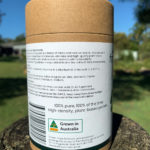 Spirulina capsules cylinder back image